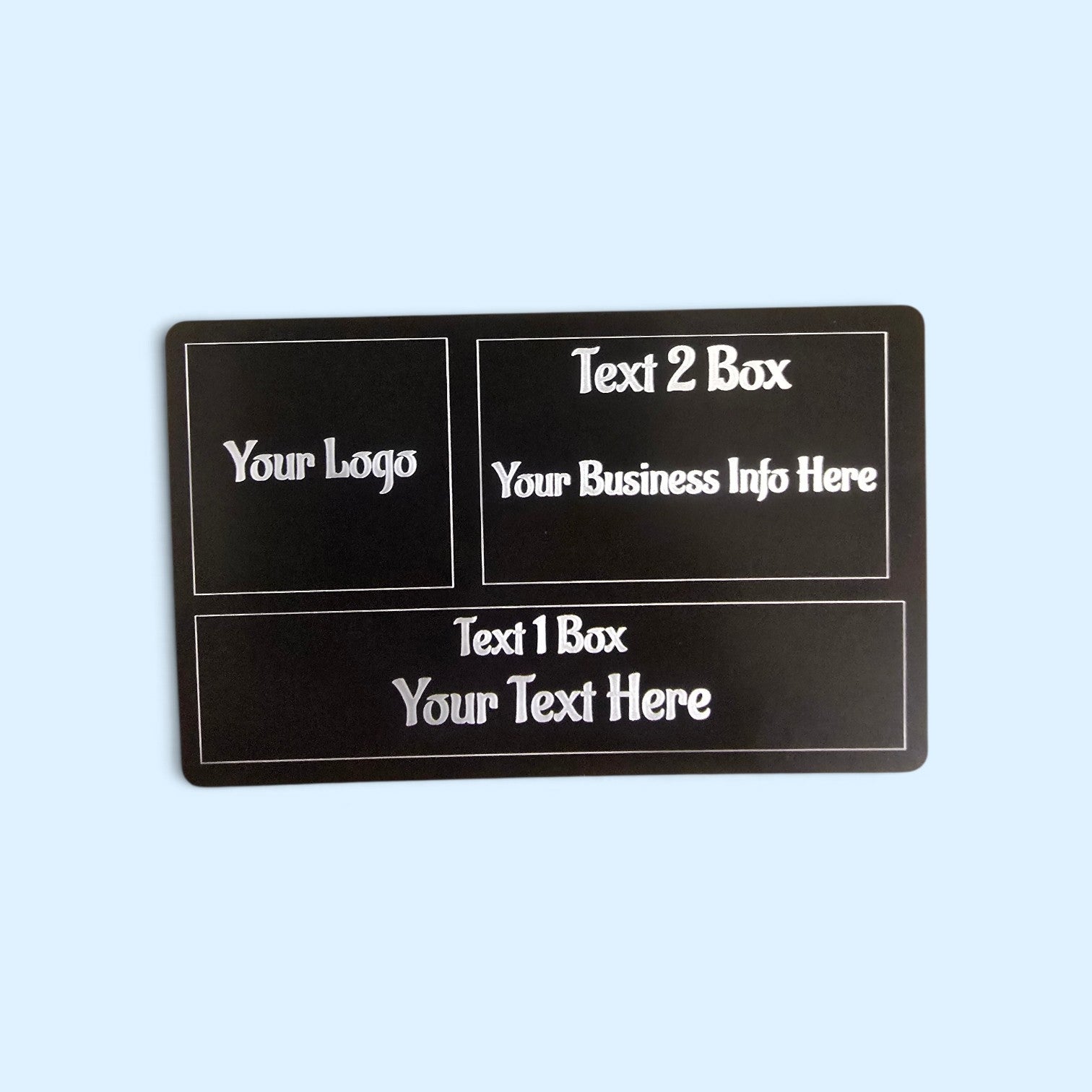 Laser Engraved Aluminum Business Cards 50 Pack Black