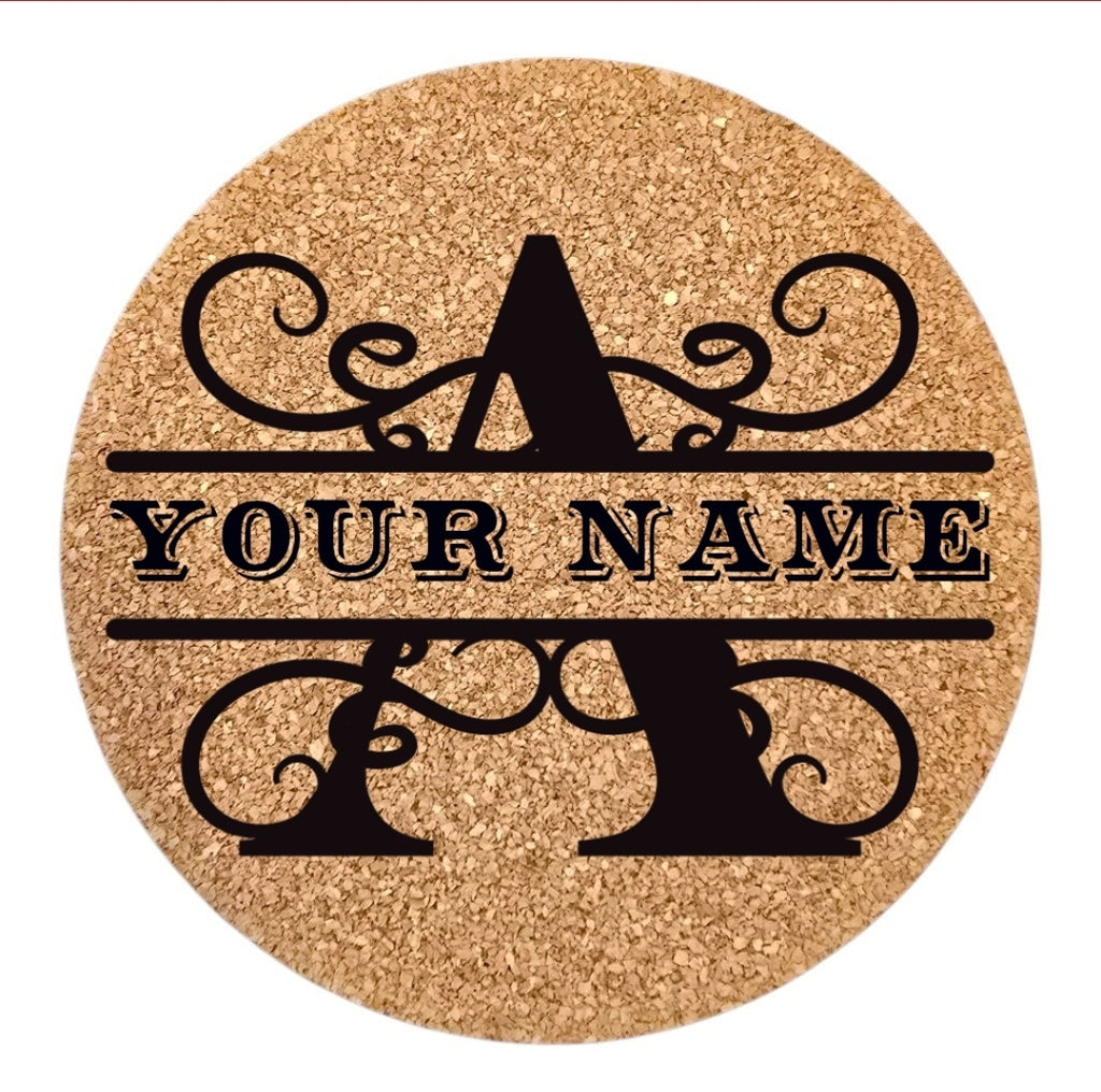 Cork Coaster Set of 8 Personalized with your Monogram
